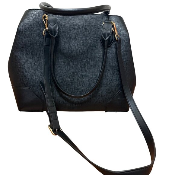 Nine West Brooklyn Jet Set Carryall Bag Black Pebbled Faux Leather Purse - Picture 3 of 16